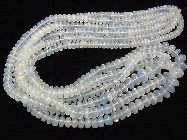 [Video] Ethiopian Crystal Opal AA++ Roundel half or 1strand beads (aprx.20inch / 50cm)