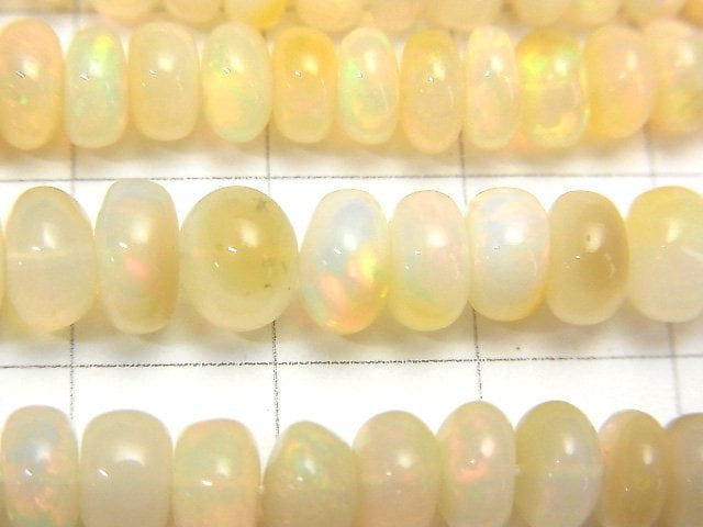 [Video] Ethiopia Opal AA++ Roundel half or 1strand beads (aprx.19inch / 46cm)