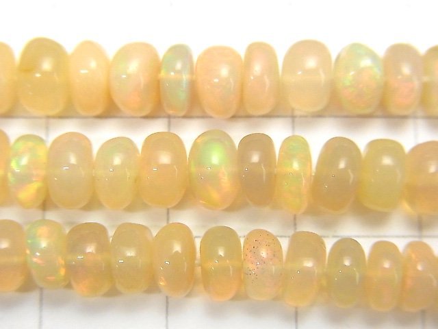 [Video] Ethiopia Opal AA++ Roundel half or 1strand beads (aprx.19inch / 46cm)