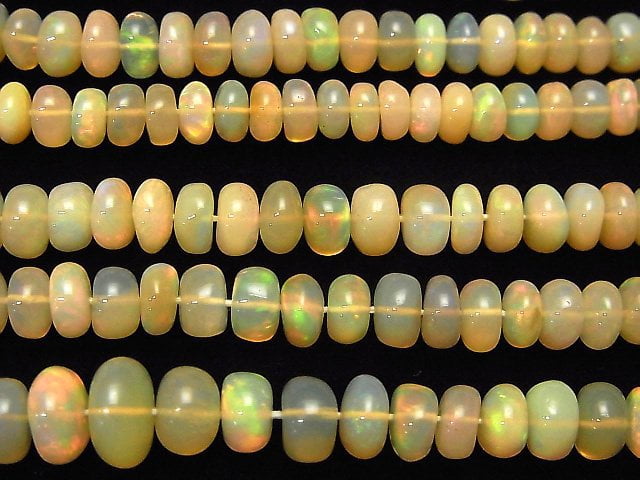 [Video] Ethiopia Opal AA++ Roundel half or 1strand beads (aprx.19inch / 46cm)