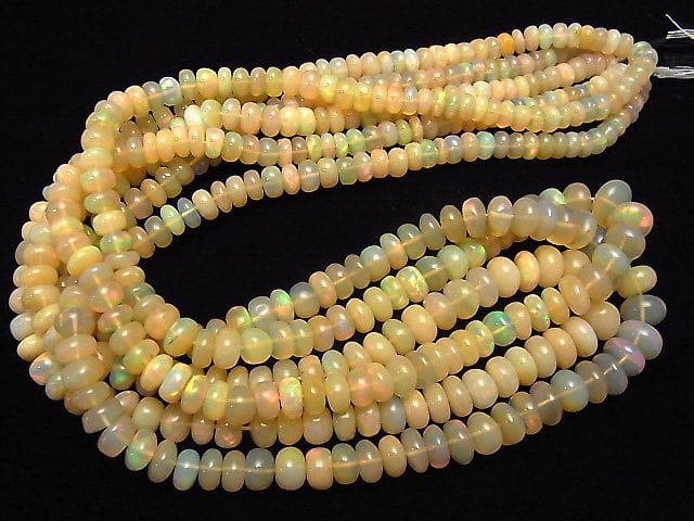 [Video] Ethiopia Opal AA++ Roundel half or 1strand beads (aprx.19inch / 46cm)