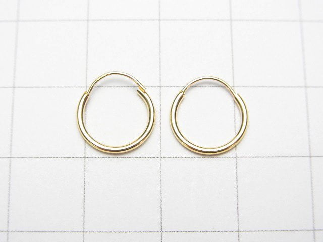 [K14 Yellow Gold] Hoop Earwire 10mm 1pair