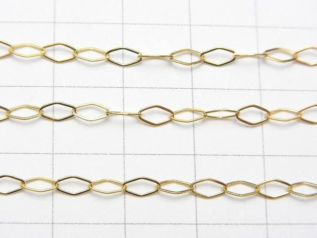 14KGF Diamond Shape Chain 5.2x2.9mm 10cm