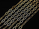 14KGF Diamond shape (long and short) chain 5.5x2.6mm 10cm