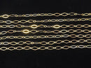 14KGF Diamond shape (long and short) chain 5.5x2.6mm 10cm