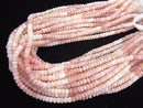 [Video]High Quality! Pink Opal AA++ Faceted Button Rondelle 1strand beads (aprx.12inch/29cm)