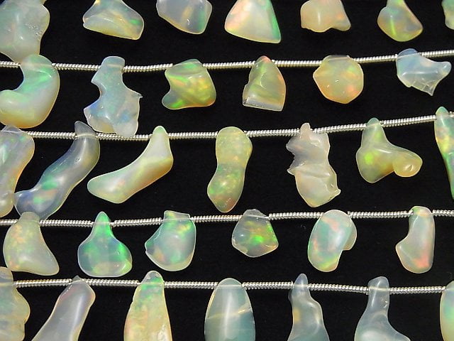 [Video] Ethiopia Opal AAA- Rough Nugget 1strand beads (aprx.7inch / 18cm)