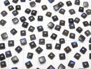 [Video]High Quality Black Labradorite AAA- Square Cabochon 4x4mm 10pcs