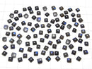 [Video]High Quality Black Labradorite AAA- Square Cabochon 4x4mm 10pcs