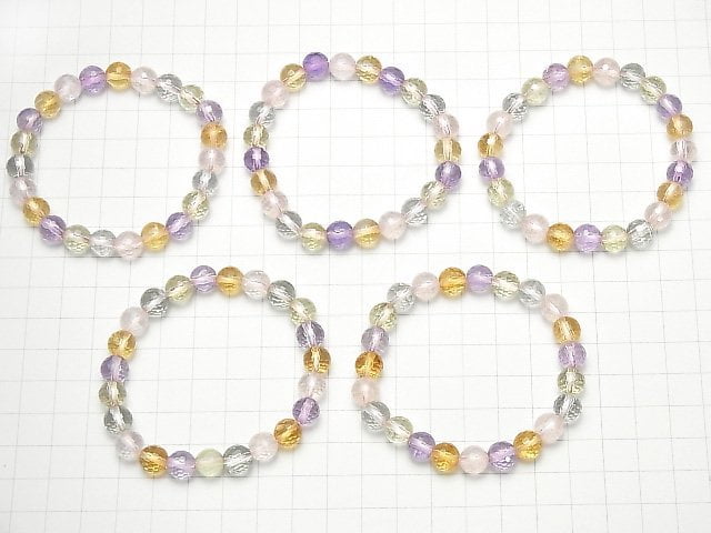 [Video] High Quality Mixed Stone AAA- 128Faceted Round 8mm Bracelet