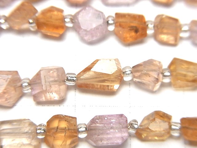 [Video]High Quality Imperial Topaz AAA- Faceted Nugget [Sherry color] 1strand beads (aprx.7inch/18cm)