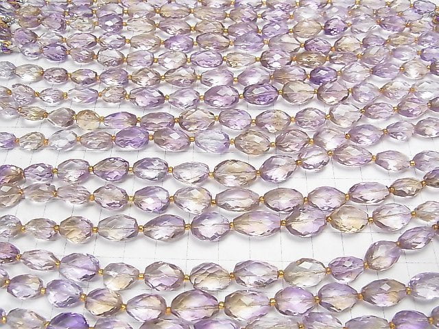 [Video]High Quality Ametrine AAA Faceted Nugget half or 1strand beads (aprx.7inch/18cm)