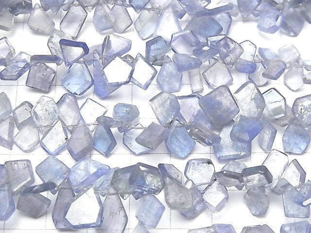 [Video] High Quality Bi-color Tanzanite AA++ Rough Slice Faceted 1strand beads (aprx.7inch / 17cm)