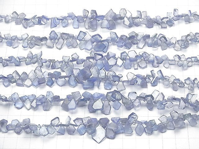 [Video] High Quality Bi-color Tanzanite AA++ Rough Slice Faceted 1strand beads (aprx.7inch / 17cm)