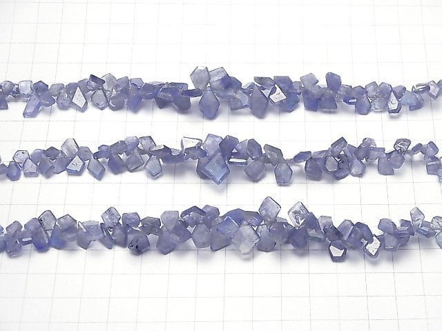 [Video] High Quality Tanzanite AA++ Rough Slice Faceted 1strand beads (aprx.7inch / 17cm)