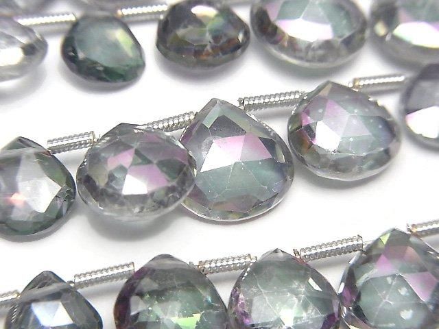[Video] High Quality Mystic Topaz AAA Chestnut Faceted Briolette 1-strand beads (approx. 7 inches/18 cm)