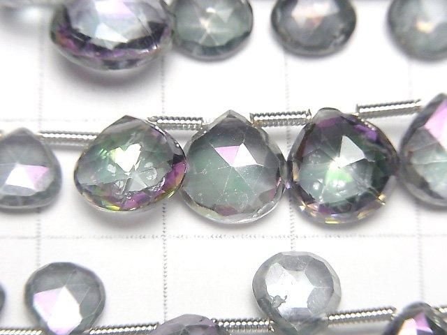 [Video] High Quality Mystic Topaz AAA Chestnut Faceted Briolette 1-strand beads (approx. 7 inches/18 cm)