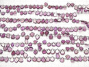 [Video]High Quality Rhodolite Garnet AAA- Rough Slice Faceted 1strand beads (aprx.7inch/18cm)