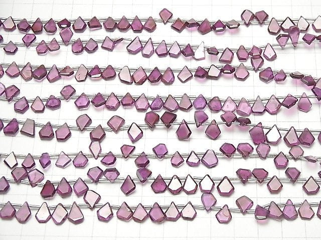 [Video]High Quality Rhodolite Garnet AAA- Rough Slice Faceted 1strand beads (aprx.7inch/18cm)