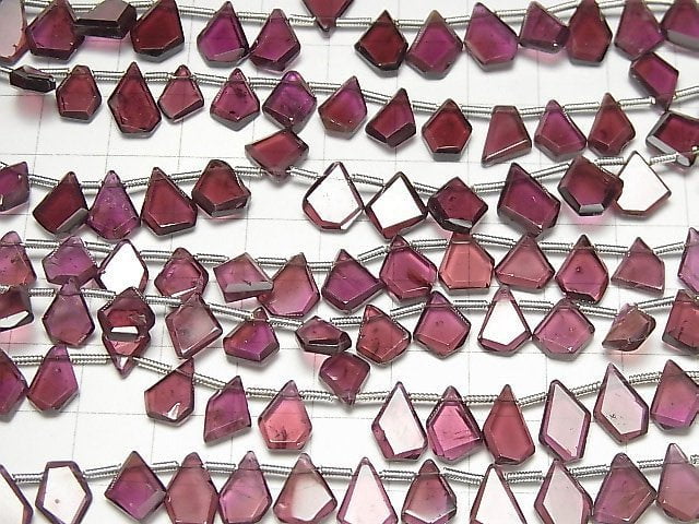 [Video] High Quality Rhodolite Garnet AAA- Rough Slice Faceted 1strand beads (aprx.7inch / 18cm)