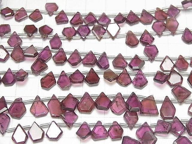 [Video] High Quality Rhodolite Garnet AA++ Rough Slice Faceted 1strand beads (aprx.7inch / 18cm)