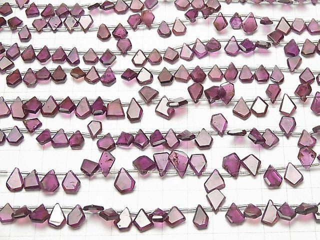 [Video] High Quality Rhodolite Garnet AA++ Rough Slice Faceted 1strand beads (aprx.7inch / 18cm)