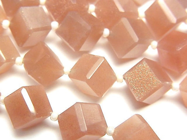 Cube, Moonstone Gemstone Beads