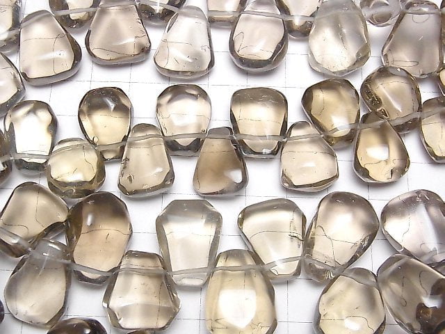 [Video] Smoky Quartz AAA- Faceted Nugget (Top Side Drilled Hole ) [Light Color] half or 1strand beads (aprx.15inch/37cm)