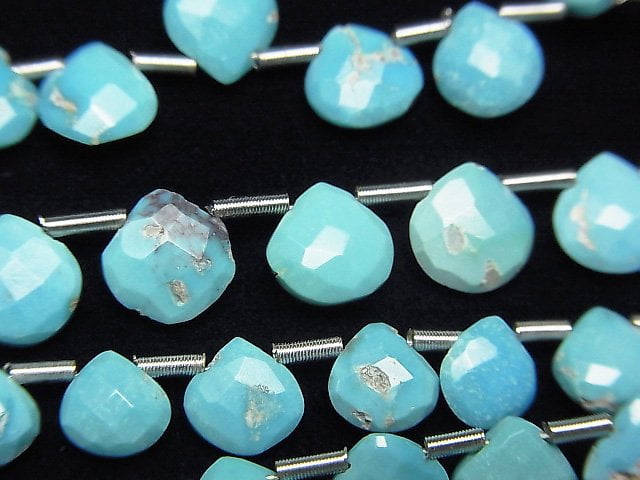 Chestnut Shape, Faceted Briolette, Turquoise Gemstone Beads