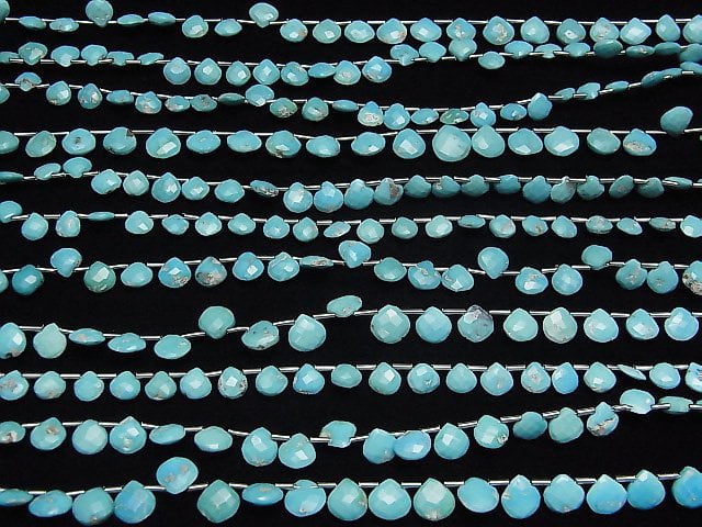 [Video] Arizona Sleeping Beauty Turquoise AA++ Chestnut Faceted Briolette 1strand beads (aprx.7inch / 18cm)