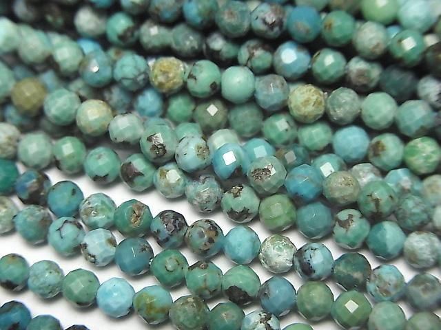 [Video]High Quality! Turquoise AA Faceted Round 3mm 1strand beads (aprx.15inch/36cm)