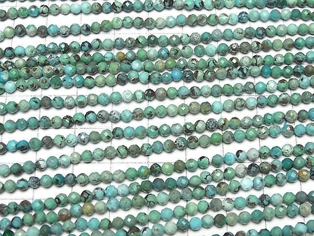 [Video]High Quality! Turquoise AA Faceted Round 3mm 1strand beads (aprx.15inch/36cm)