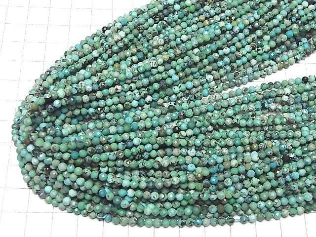 [Video]High Quality! Turquoise AA Faceted Round 3mm 1strand beads (aprx.15inch/36cm)