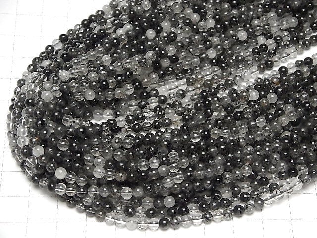 [Video] Tourmaline Quartz AA++ Round 4mm 1strand beads (aprx.15inch / 37cm)