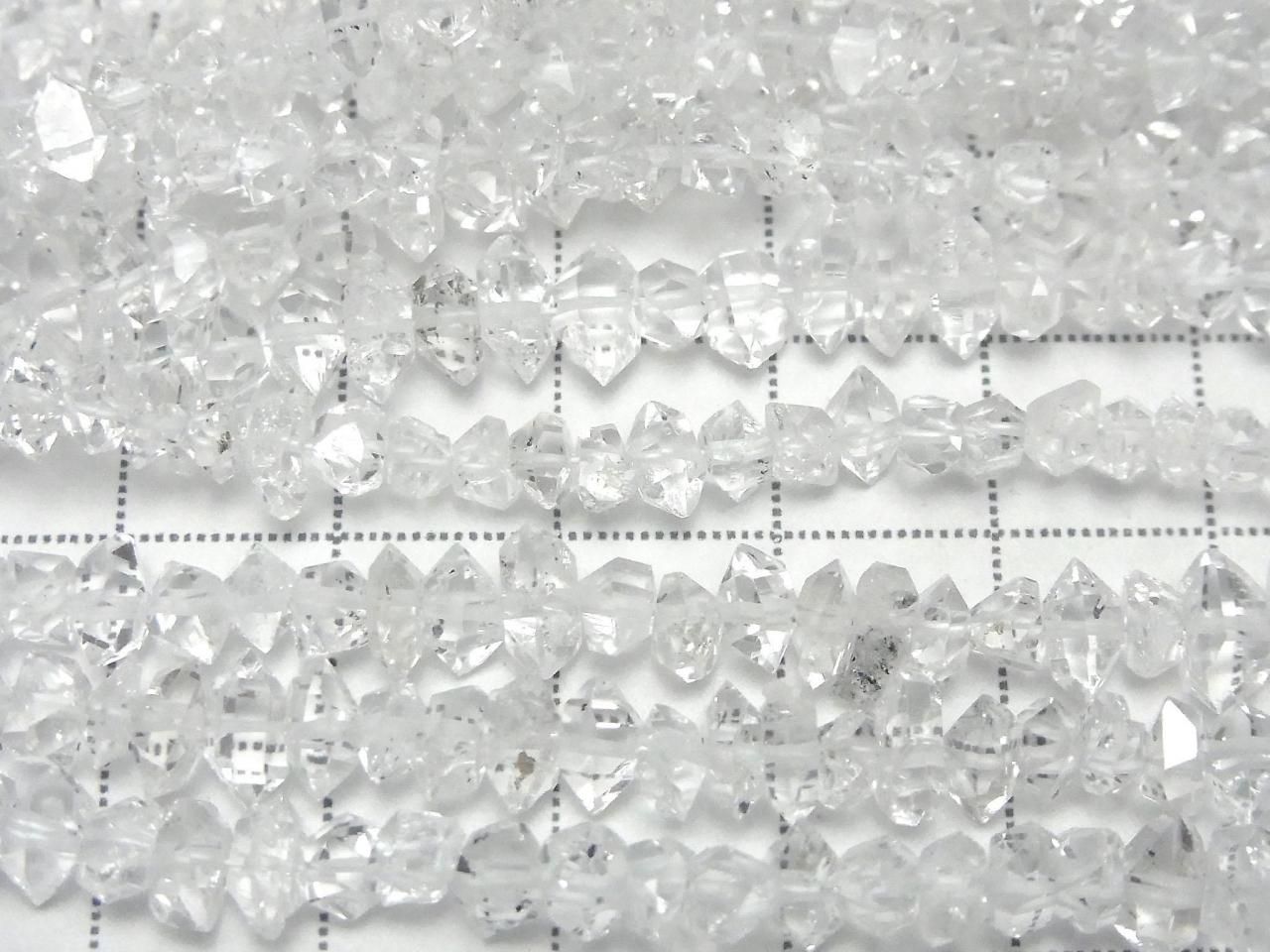 Diamant de Herkimer NY brut AAA [Taille M] perles d'une demi ou d'une rangée (environ 15 pouces / 37 cm)