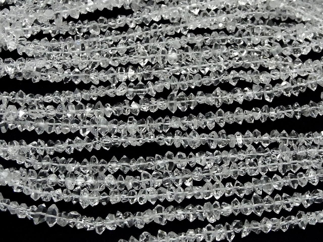 Diamant de Herkimer NY brut AAA [Taille M] perles d'une demi ou d'une rangée (environ 15 pouces / 37 cm)