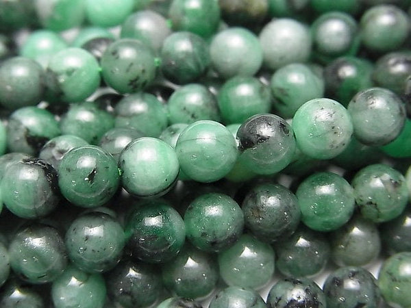 Emerald, Round Gemstone Beads