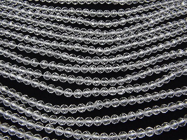 [Video] High Quality! Crystal AAA Faceted Round 4mm 1strand beads (aprx.15inch / 37cm)