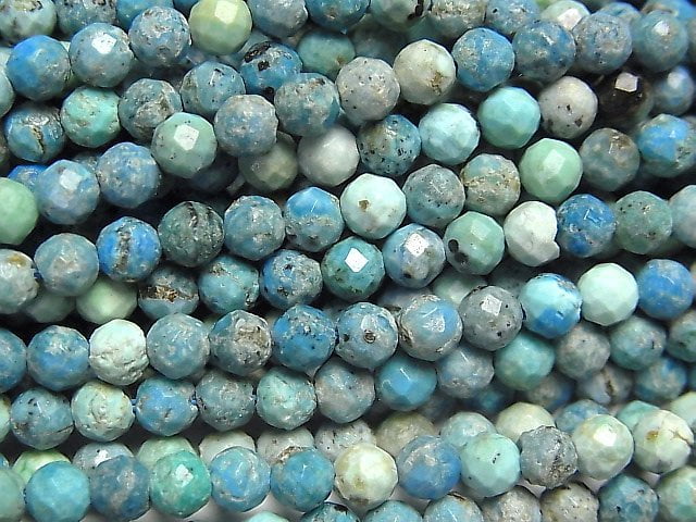 [Video]High Quality! Blue Opal Faceted Round 4mm 1strand beads (aprx.15inch/36cm)