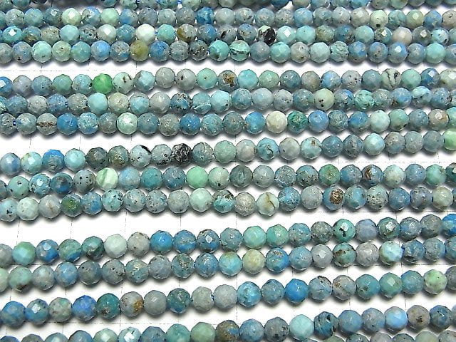 [Video]High Quality! Blue Opal Faceted Round 4mm 1strand beads (aprx.15inch/36cm)