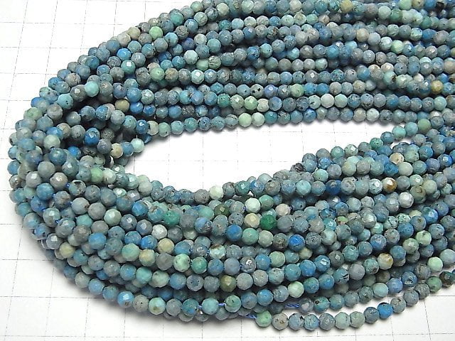 [Video]High Quality! Blue Opal Faceted Round 4mm 1strand beads (aprx.15inch/36cm)