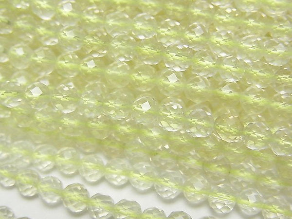 Faceted Round, Lemon Quartz Gemstone Beads