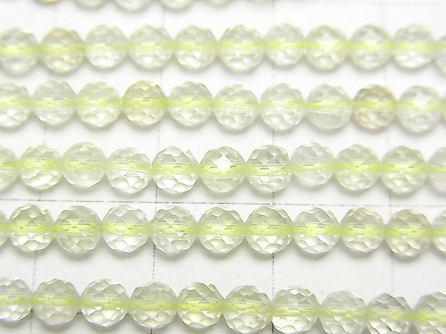 [Video] High Quality! Lemon Quartz AAA Faceted Round 4mm 1strand beads (aprx.15inch / 36cm)