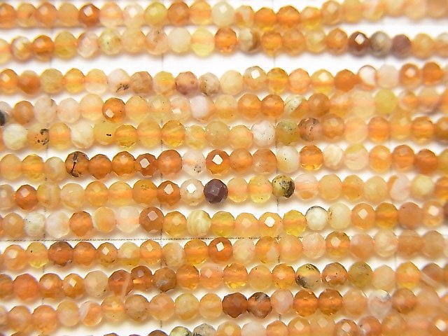 [Video] High Quality! Brandy Opal Faceted Round 2mm 1strand beads (aprx.15inch / 37cm)