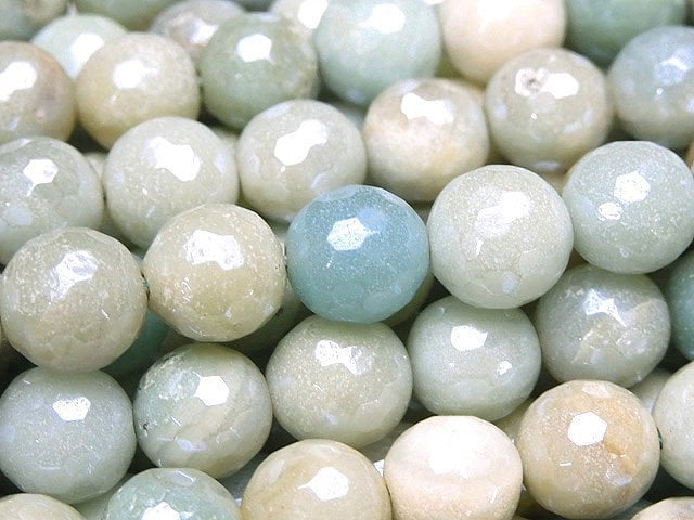 Amazonite, Faceted Round Gemstone Beads