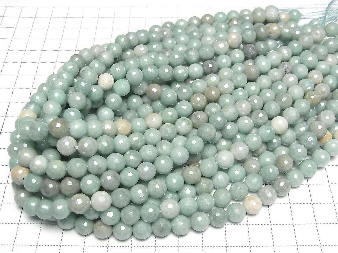 Mix Amazonit AA+ 128 facettierte Runde 8mm beschichtet 1Strang Perlen (ca. 15 Zoll / 36 cm)