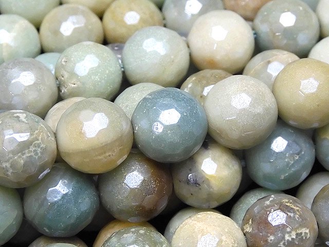 Amazonite, Faceted Round Gemstone Beads
