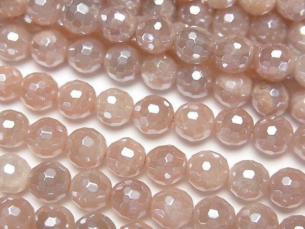 [Video] Orange Moonstone AA++ 128 Faceted Round 6mm Coated 1strand beads (aprx.15inch/36cm)