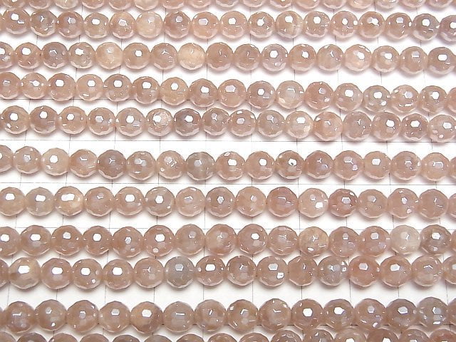 [Video] Orange Moonstone AA++ 128 Faceted Round 6mm Coated 1strand beads (aprx.15inch/36cm)