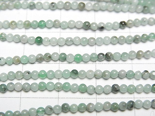 [Video] Emerald AA+ Round 2mm 1strand beads (aprx.14inch / 35cm)